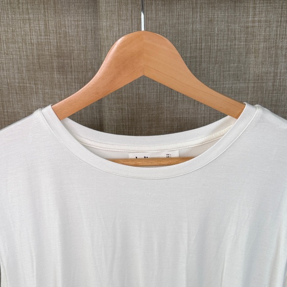 Elodie Cream Ruched Hem Sleeveless Top | Soft Drape Minimal Tank | Size L - Picture 2 of 11